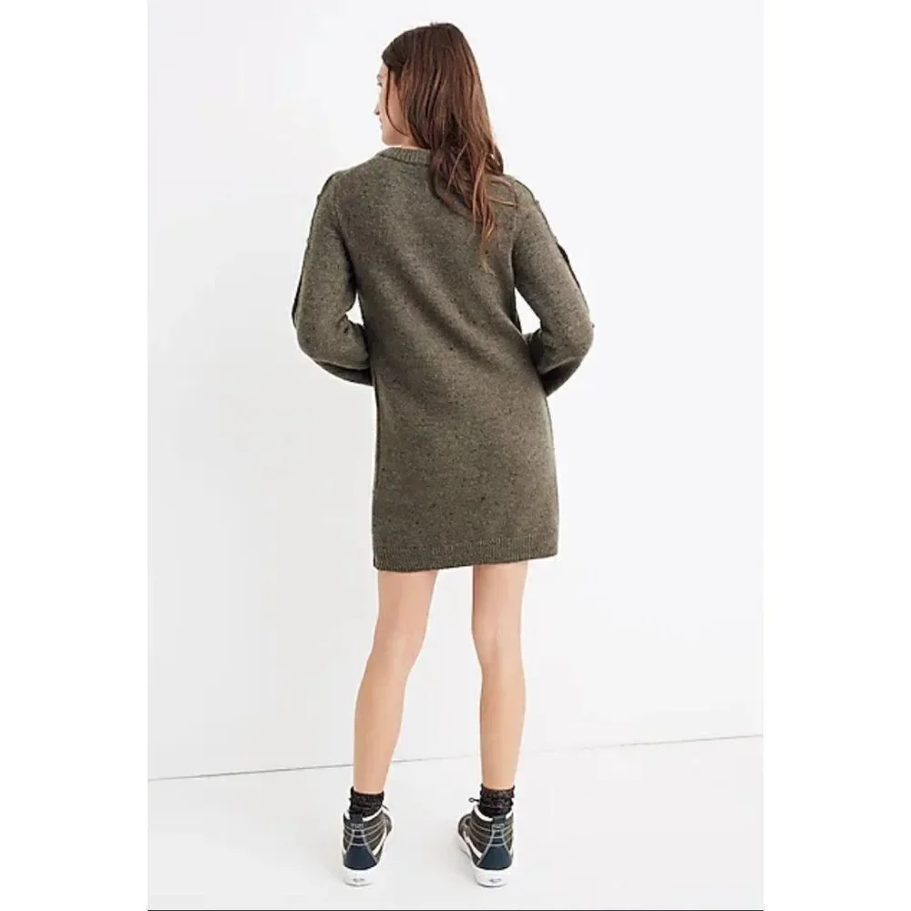 Madewell Donegal Button Sleeve Sweater Mini Dress Size XXS - Picture 2 of 11